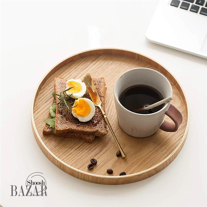 سینی گرد بدون دسته بامبو  طرح ساده